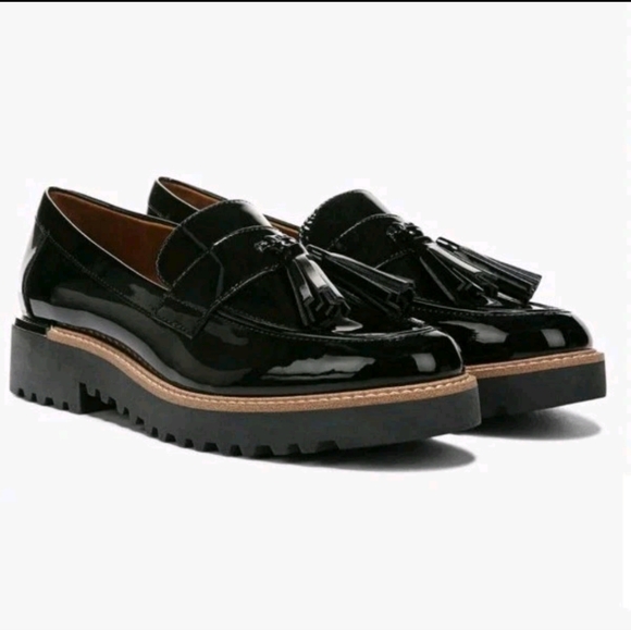 Franco Sarto Shoes - Franco Sarto Carolynn Black Patent Leather Loafer With Tassel Women's Size 9